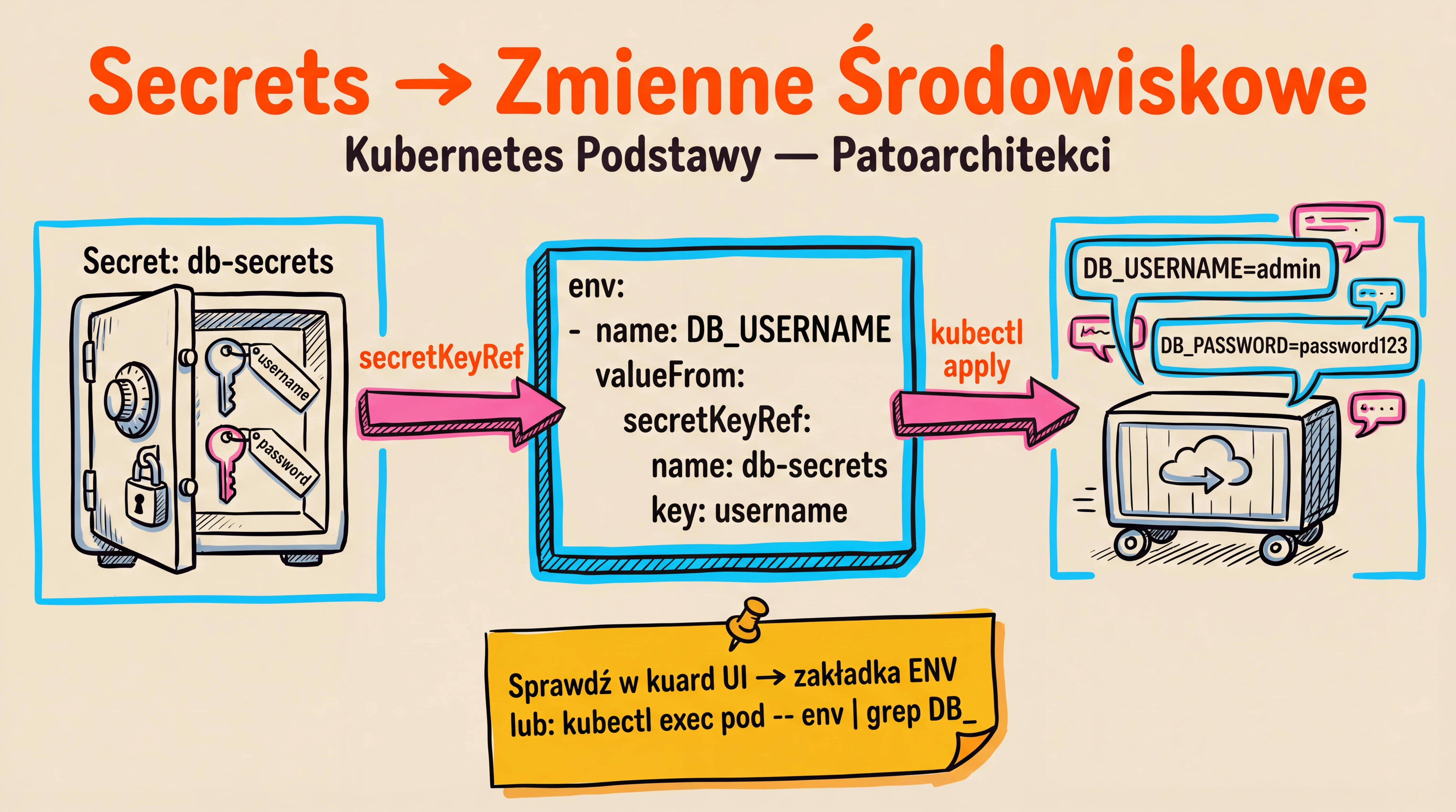 Zadanie 2 — Używanie Secrets jako zmiennych środowiskowych