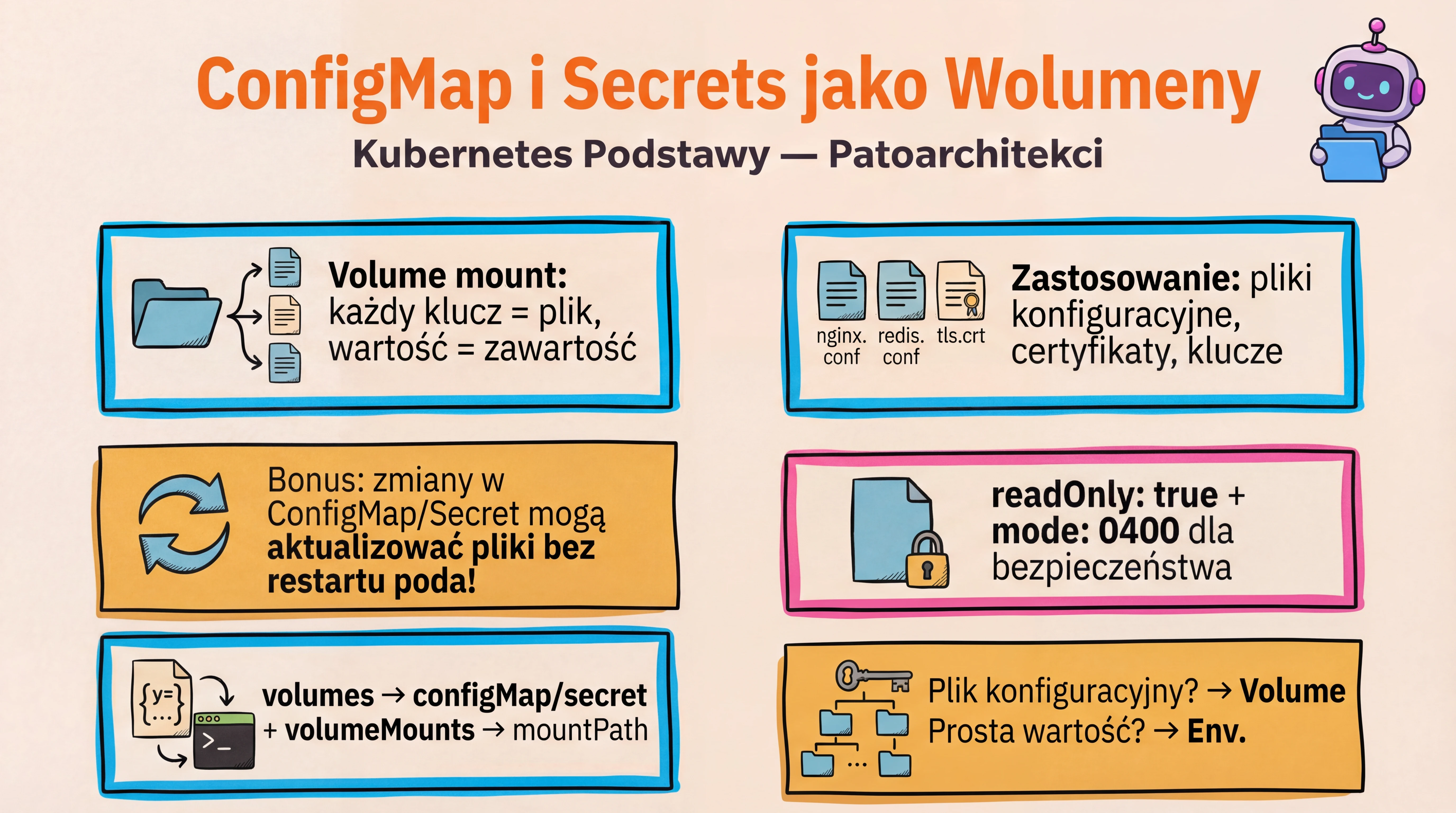 Montowanie ConfigMap i Secrets jako wolumeny (Overview)