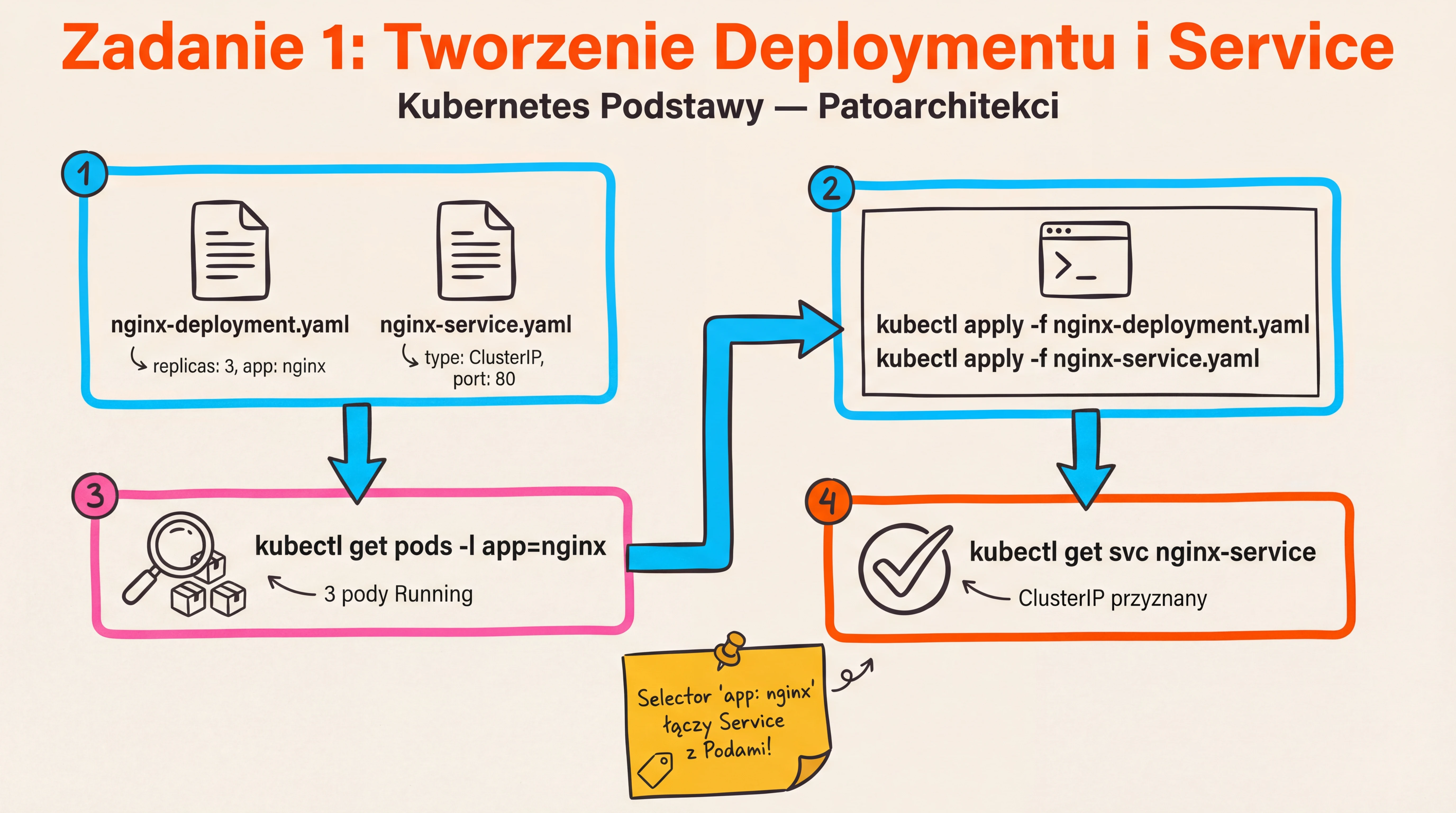 Zadanie 1 — Tworzenie Deploymentu i Service