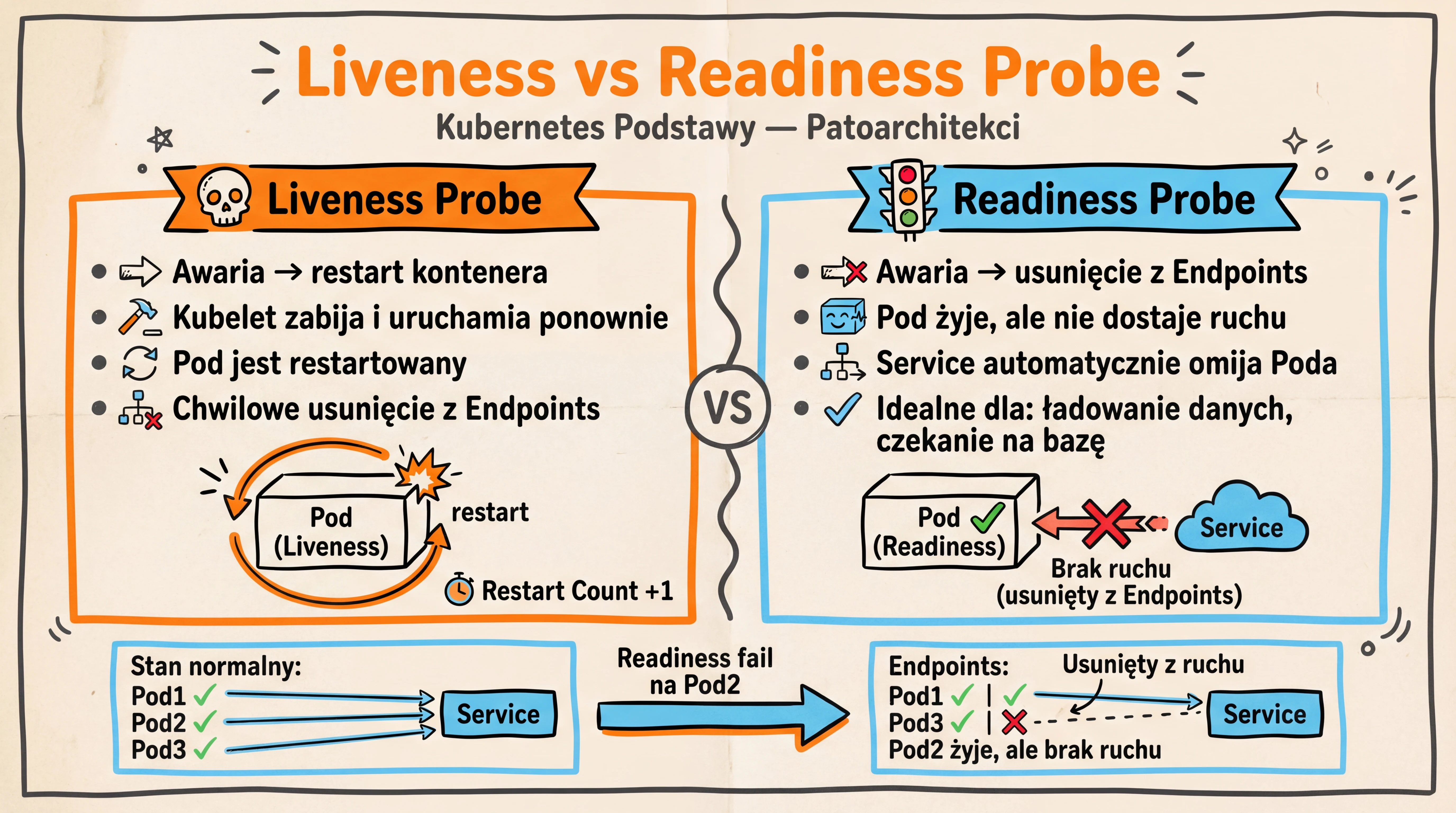 Teoria — Liveness vs Readiness i wpływ na Service